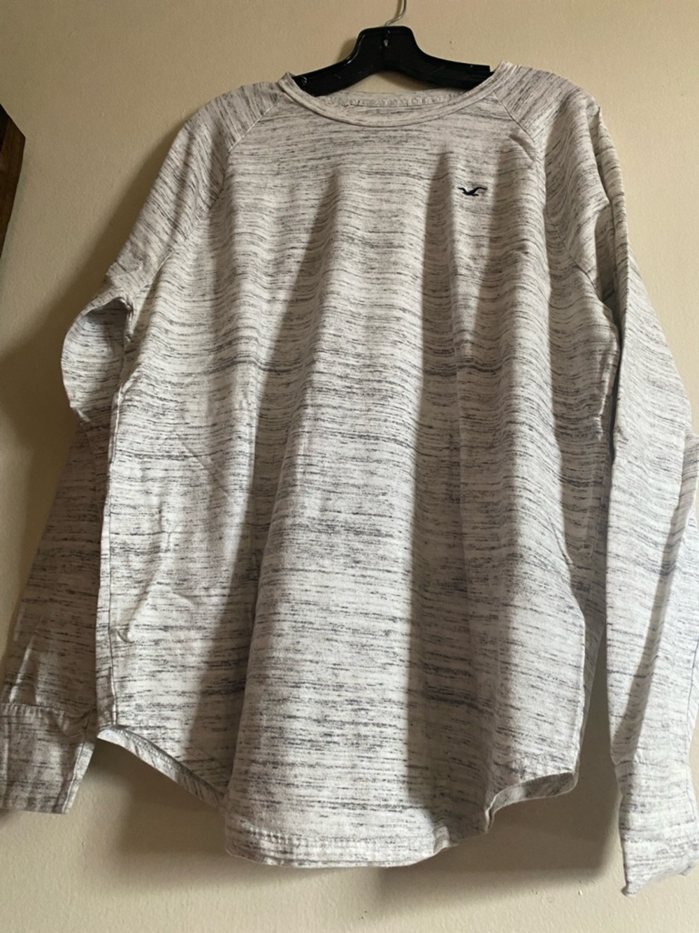 Hollister Men's Marled Light Gray Crewneck Sweatshirt XL